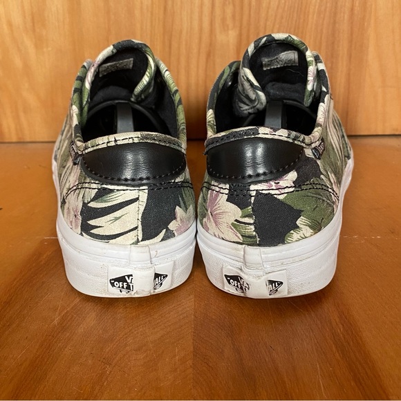 Womens 6.5 Vans Off The Wall Floral Sneakers Green White SEF1145 - Picture 4 of 8